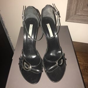 Strappy heels.